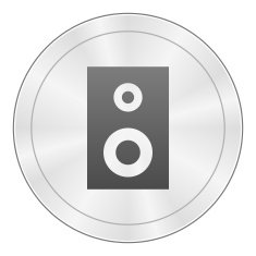 Audio Speaker icon on a round button N5