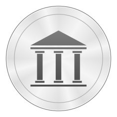 Bank icon on a round button N76