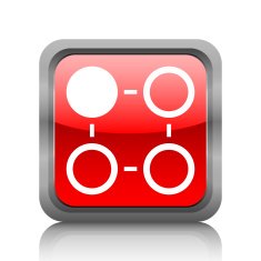 Flowchart icon on a square button N66