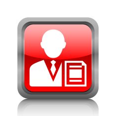 Businessman icon on a square button N75