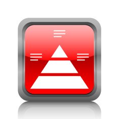 Pyramid icon on a square button N18