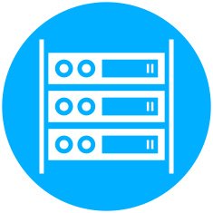 Computer Server icon on a round button N14