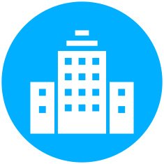 Office Building icon on a round button N80