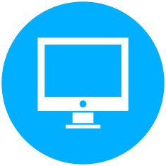 Computer icon on a round button N23