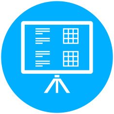 Presentation icon on a round button N14