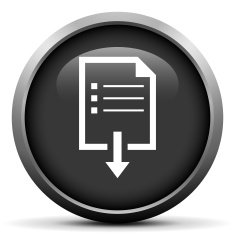 Document Downloading icon on a round button N6