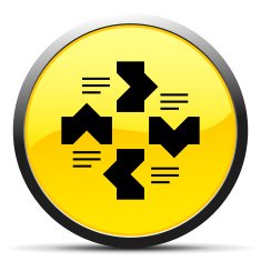 Flowchart icon on a round button N145