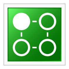 Flowchart icon on a square button N68