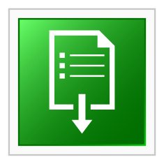 Document Downloading icon on a square button N4