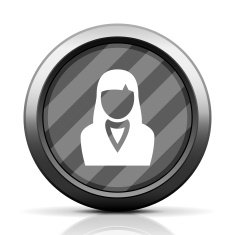 Businesswoman icon on a round button N54