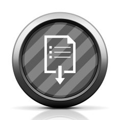Document Downloading icon on a round button N7