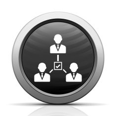Leadership icon on a round button N31