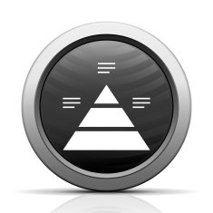 Pyramid icon on a round button N41