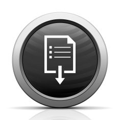 Document Downloading icon on a round button N8