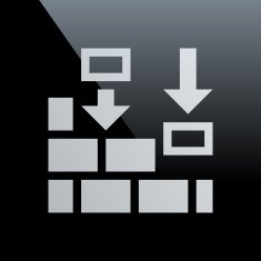 Wall icon on a black background N12