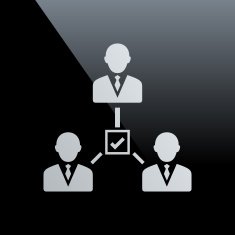 Leadership icon on a black background N6