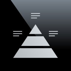Pyramid icon on a black background N9