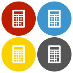 Calculator icon on circle buttons