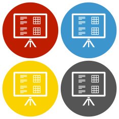 Presentation icon on circle buttons N3