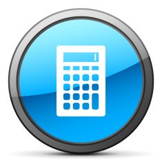 Calculator icon on a round button N10