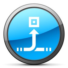 Conveyor icon on a round button N57