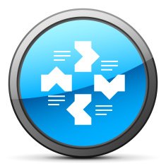 Flowchart icon on a round button N151