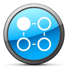 Flowchart icon on a round button N152
