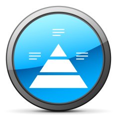 Pyramid icon on a round button N42