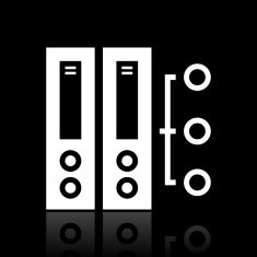 Computer Server icon on a black background N5