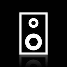 Audio Speaker icon on a black background N3