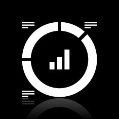 Donut Chart icon on a black background N15