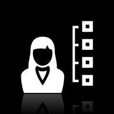 Businesswoman icon on a black background N13