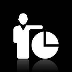 Businessman icon on a black background N37