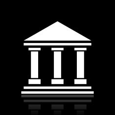 Bank icon on a black background N20