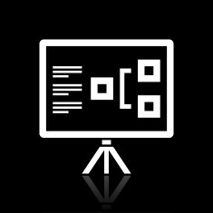 Presentation icon on a black background N5