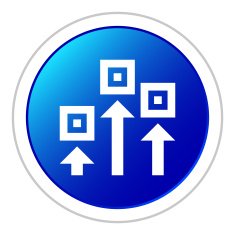 Logistics icon on a round button N60
