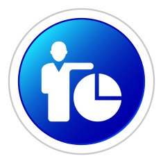 Businessman icon on a round button N177