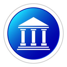 Bank icon on a round button N83