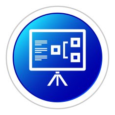 Presentation icon on a round button N20