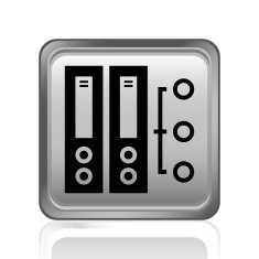 Computer Server icon on a square button N9