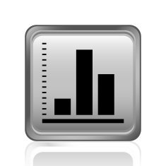 Bar Graph icon on a square button N79