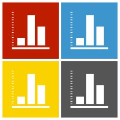 Bar Graph icon on square buttons N45