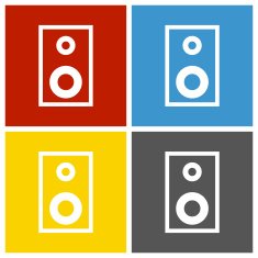 Audio Speaker icon on square buttons N3