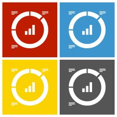 Donut Chart icon on square buttons N16
