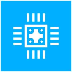 Computer Chip icon on a blue background N3