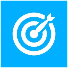Target icon on a blue background N11