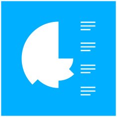 Coxcomb Chart icon on a blue background N6