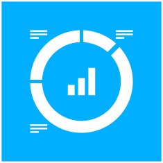 Donut Chart icon on a blue background N8