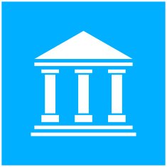 Bank icon on a blue background N11