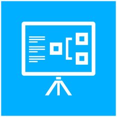 Presentation icon on a blue background N3